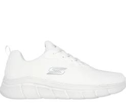 Scarpe sportive bianche da uomo in tessuto mesh Skechers Bobs Sport B Flex - Chill Edge