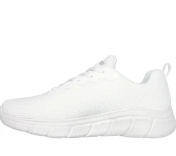Scarpe sportive bianche da uomo in tessuto mesh Skechers Bobs Sport B Flex - Chill Edge