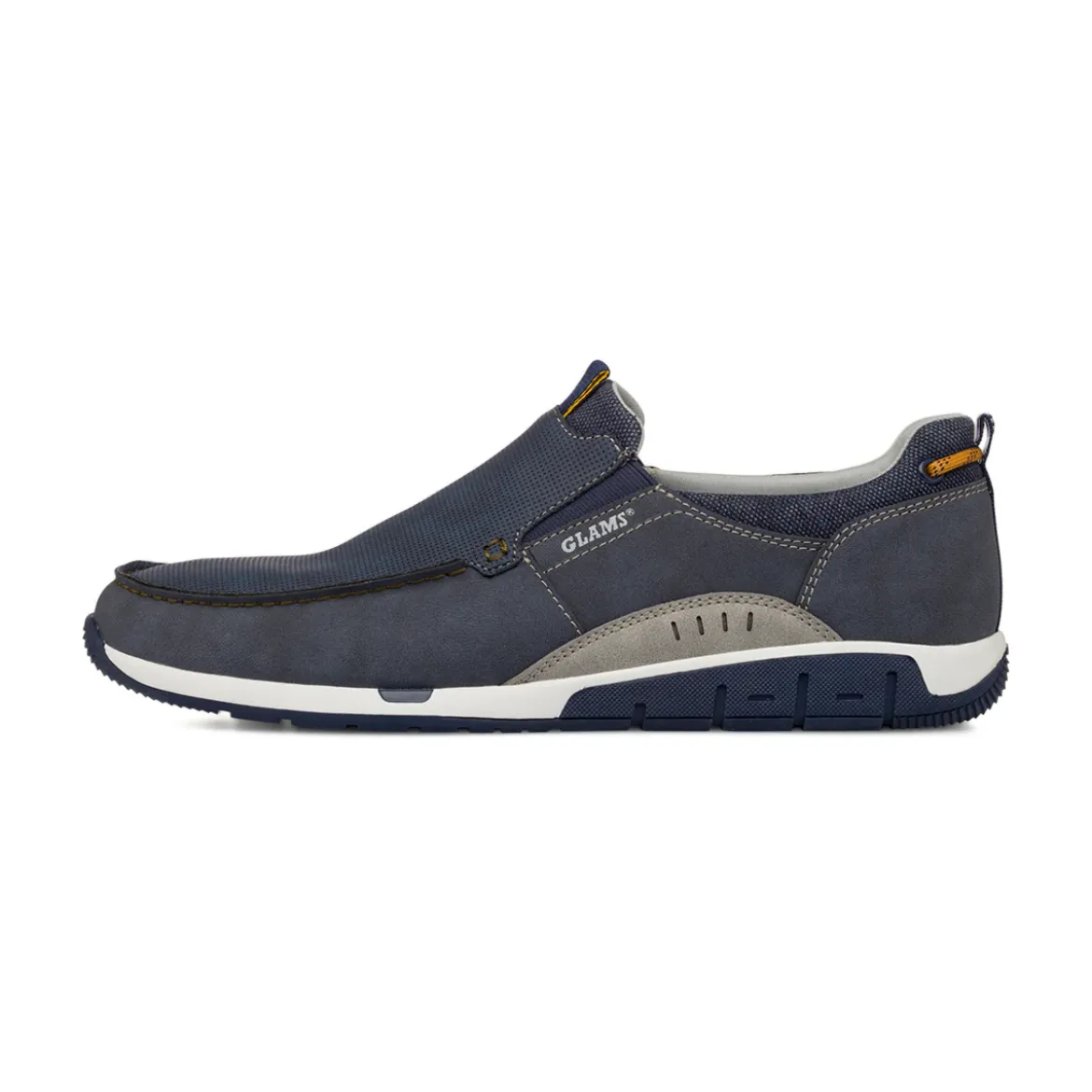 Scarpe Uomo in tessuto blu con dettagli grigi e suola flessibile Glams