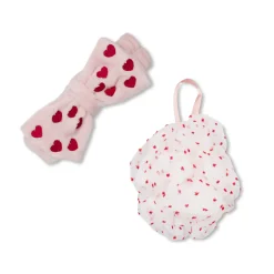 Set beauty da Donna rosa con fascia per capelli e spugna Camomilla