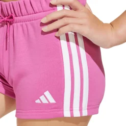 Shorts in cotone fucsia da Bambina con bande laterali adidas