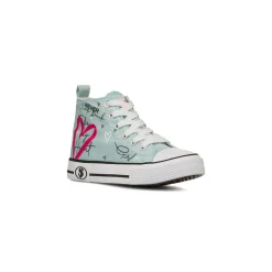 Sneakers alte azzurre da Ragazza con stampa cuore Swish Jeans