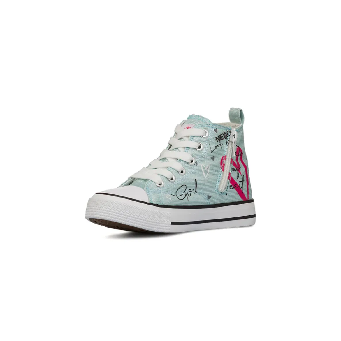 Sneakers alte azzurre da Ragazza con stampa cuore Swish Jeans