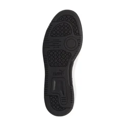 Sneakers alte bianche, blu e nere da ragazzo Puma Rebound V6 Mid Jr