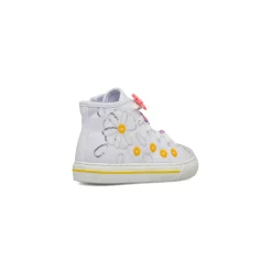 Sneakers alte bianche da Bambina con decorazione fiori Primigi