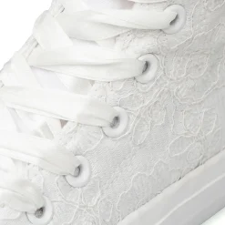 Sneakers alte bianche da Ragazza in pizzo e chiusura con lacci Dieci Baci