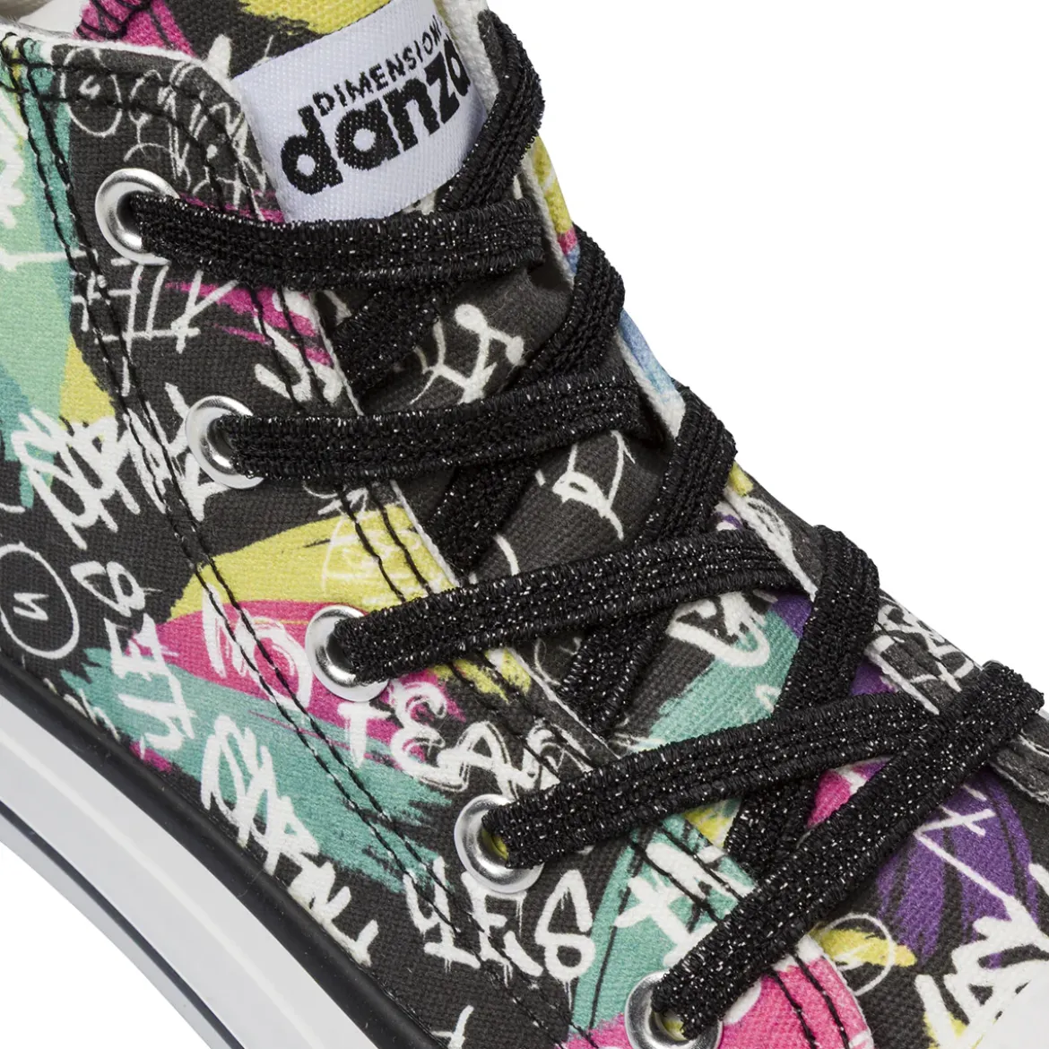 Sneakers Alte da Bambina Nere con graffiti Dimensione Danza
