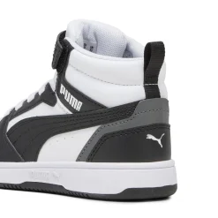 Sneakers alte da bambino bianche con dettagli neri e grigi Puma Rebound V6