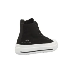 Sneakers alte da donna nere Swish Jeans con suola platform e zip