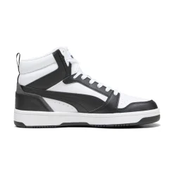 Sneakers alte da uomo bianche e nere con dettagli grigi Puma Rebound V6