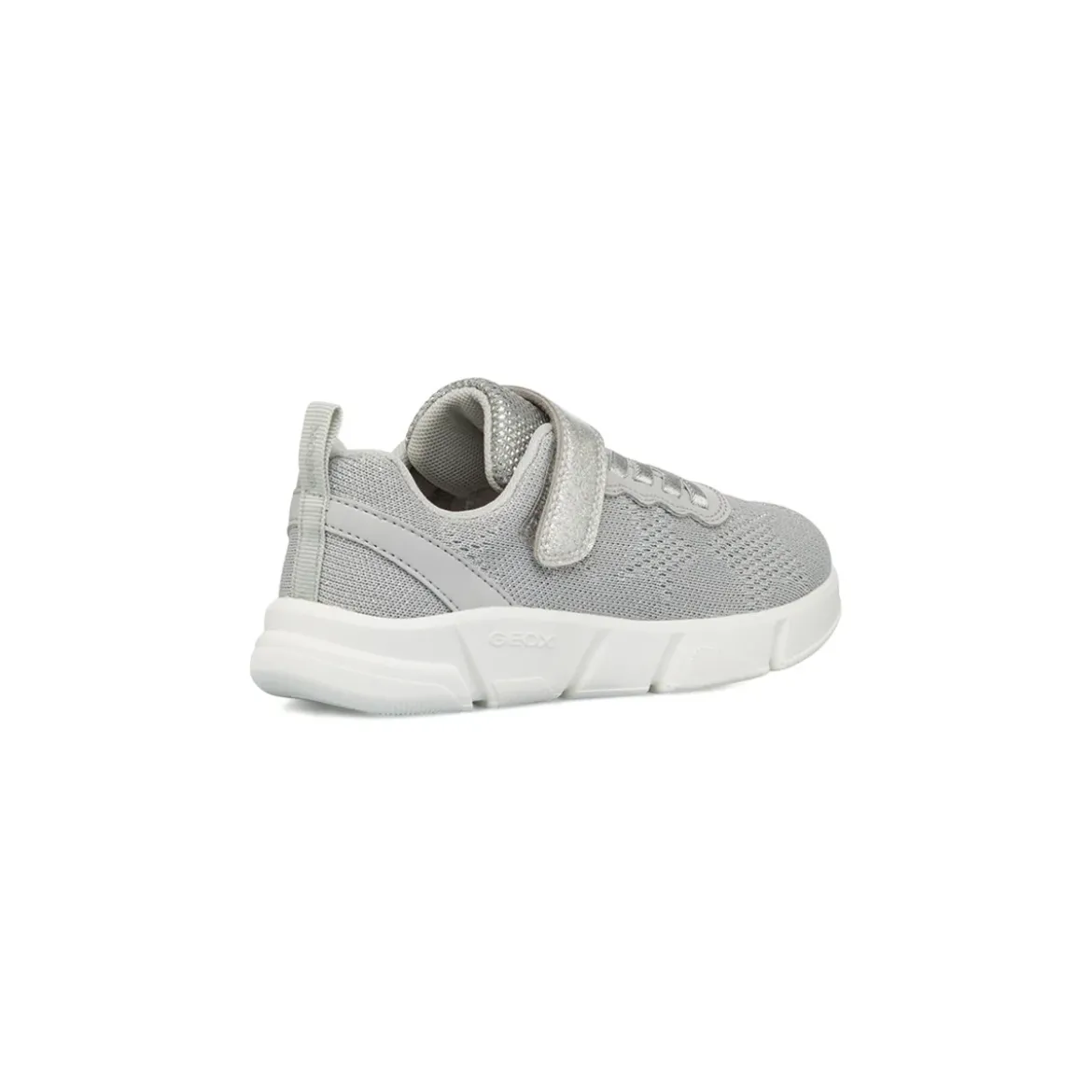 Sneakers argento da Bambina con chiusura a strappo e suola traspirante Geox