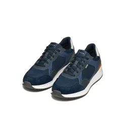 Sneakers azzurre Uomo con suola traspirante effetto scamosciato Geox