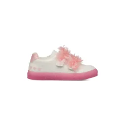 Sneakers Bambina bianche con fiocchi rosa e suola glitterata Le Scarpe di Alice