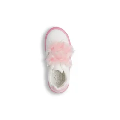 Sneakers Bambina bianche con fiocchi rosa e suola glitterata Le Scarpe di Alice