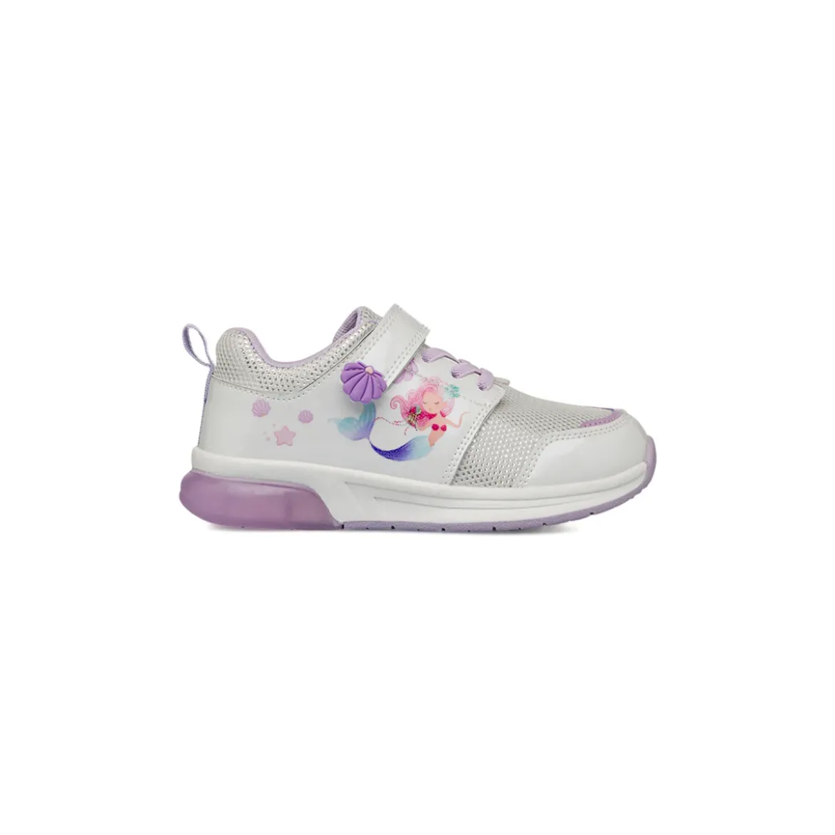 Sneakers Bambina bianche e lilla con luci nella suola Le Scarpe di Alice