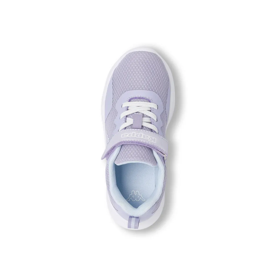 Sneakers bambina lilla Kappa in tessuto con strappo in velcro glitter