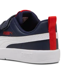 Sneakers bambino blu con dettagli rossi Puma Courtflex v3