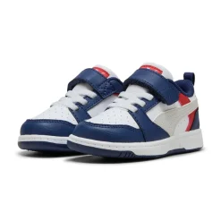 Sneakers Bambino Blu con strappo e lacci Puma Rebound V6 Lo AC+