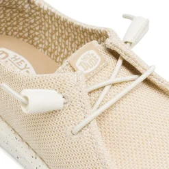 Sneakers beige da Donna in tessuto con lacci elastici Heydude Wendy