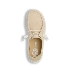 Sneakers beige da Donna in tessuto con lacci elastici Heydude Wendy
