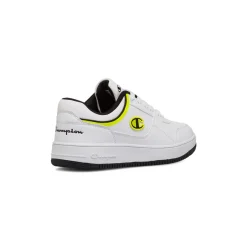 Sneakers bianche con dettagli neri e gialli da ragazzo Champion GS Low