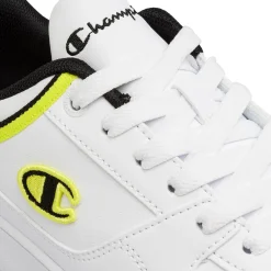 Sneakers bianche con dettagli neri e gialli da ragazzo Champion GS Low