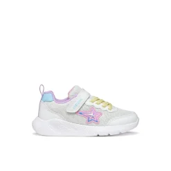 Sneakers bianche da Bambina con suola traspirante e stella Geox
