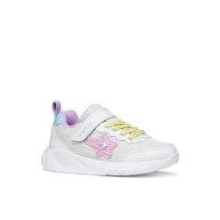 Sneakers bianche da Bambina con suola traspirante e stella Geox