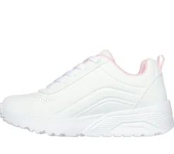 Sneakers bianche da bambina con soletta Memory Foam Skechers Uno Lite - Easy Zip