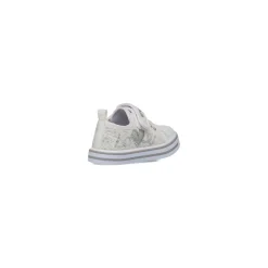 Sneakers bianche da bambina con paillettes argento Le scarpe di Alice
