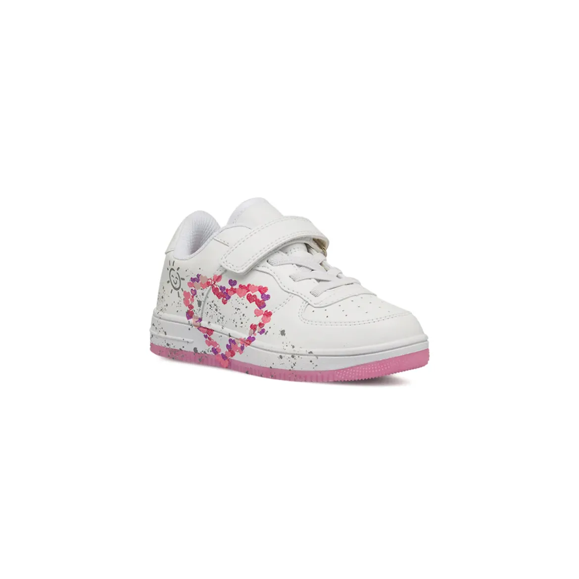 Sneakers bianche da Bambina con cuoricini e strappo Dieci Baci