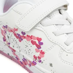 Sneakers bianche da Bambina con cuoricini e strappo Dieci Baci