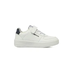 Sneakers bianche da bambino Gas con chiusura in velcro e lacci elastici