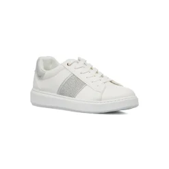 Sneakers bianche da Donna con inserto argento e glitter Lora Ferres