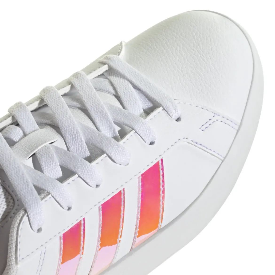 Sneakers bianche da Donna con strisce iridescenti adidas GRAND COURT