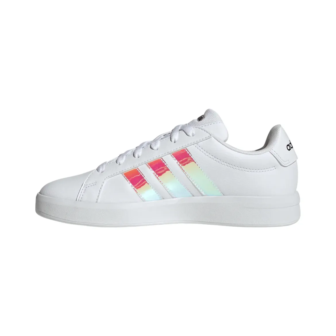 Sneakers bianche da Donna con strisce iridescenti adidas GRAND COURT
