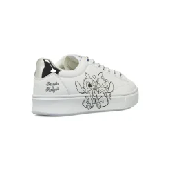 Sneakers bianche da Donna con stampa e dettagli silver Stitch & Angel