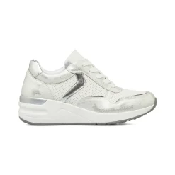 Sneakers bianche da Donna con inserti argento e zeppa Lora Ferres