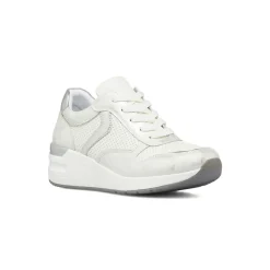Sneakers bianche da Donna con inserti argento e zeppa Lora Ferres