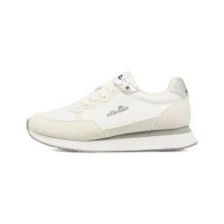 Sneakers bianche da Donna effetto scamosciato e inserti argento Ellesse