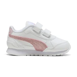 Sneakers bianche da primi passi Bambina con dettagli rosa glitter Puma