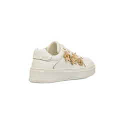 Sneakers bianche da ragazza comode con dettagli floreali Dieci Baci