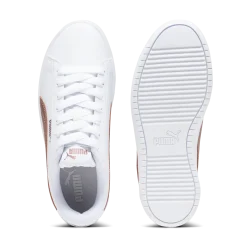 Sneakers bianche da ragazza con decorazioni oro rosa Puma Rickie Classic Jr