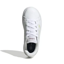 Sneakers bianche da ragazza con strisce iridescenti adidas Grand Court 2.0 K