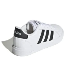 Sneakers bianche da ragazzo con strisce a contrasto adidas Grand Court 2.0 K