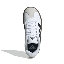 Sneakers bianche da ragazzo con strisce nere adidas VL Court 3.0 K