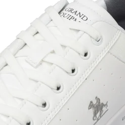 Sneakers bianche da Uomo con dettaglio marrone e logo U.S. Grand Polo