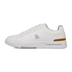 Sneakers bianche da Uomo con dettaglio marrone e logo U.S. Grand Polo