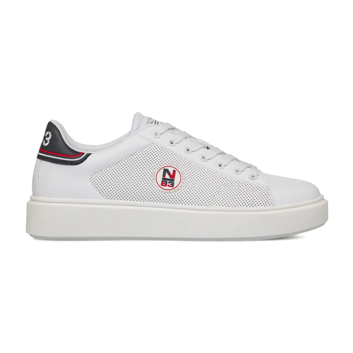 Sneakers bianche da Uomo con dettagli traforati con logo Nautica
