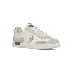 Sneakers bianche da Uomo con inserti marroni Tonino Lamborghini